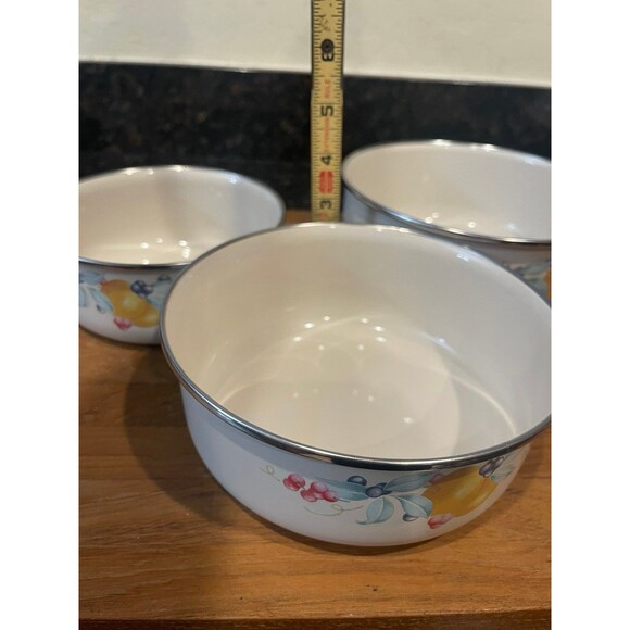 Vintage Enamelware Corelle abundance Mixing/Nesting Bowls - Picture 4 of 8